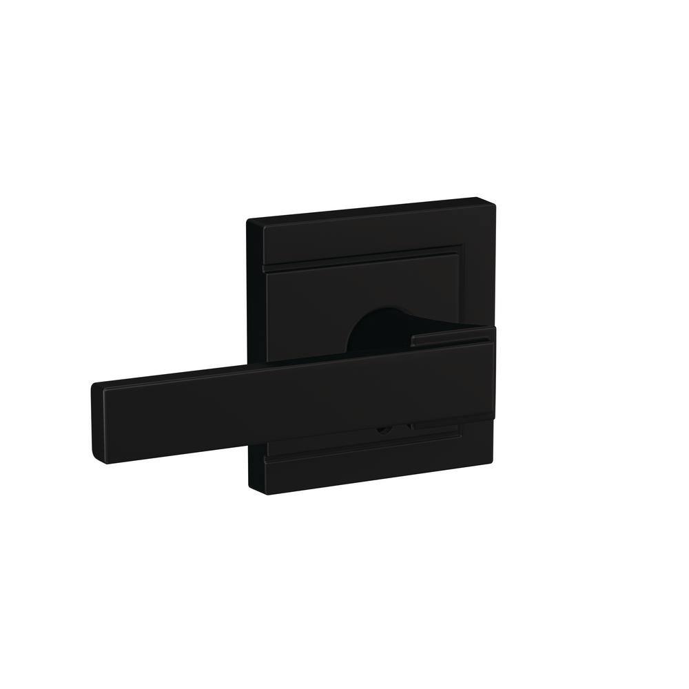 Schlage Custom Northbrook Matte Black Combined Interior Door Handle with Upland Trim FC21 NBK 622 ULD