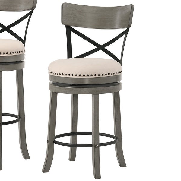 Furniture of America Heidi Modern Farmhouse Swivel Barstools Set of 2