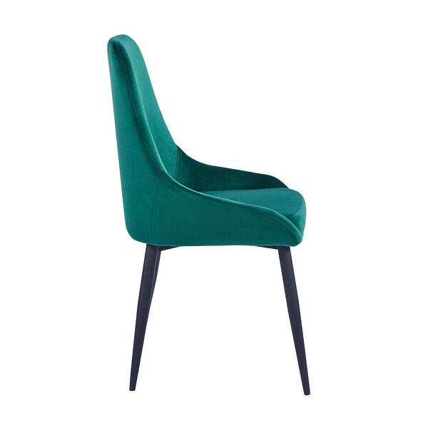 Porthos Home Fern Dining Chairs Set of 2， Velvet Upholstery， Steel Legs