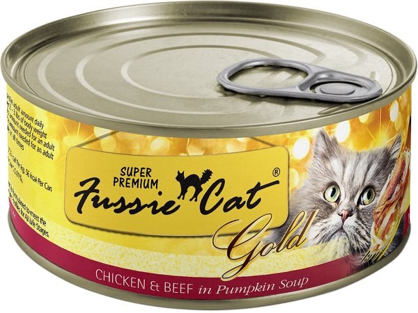 Fussie Cat Super Premium Chicken and Beef Formula in Pumpkin Soup Grain-Free Canned Cat Food