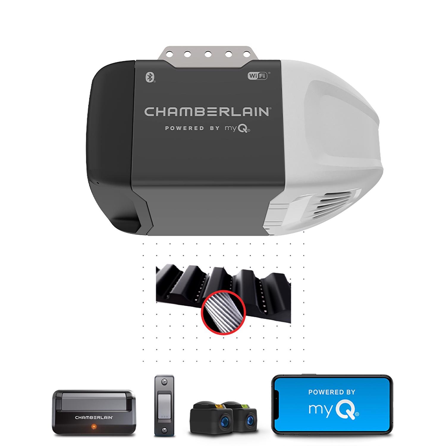 Chamberlain Smart Enabled 0.5 HP Belt Drive WiFi Compatible Smart Garage Door Opener