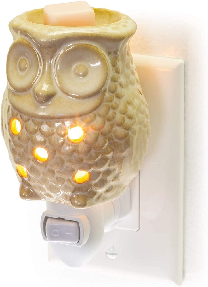 Plug-In Fragrance Wax Melt Warmer (Antique White Ceramic Owl)