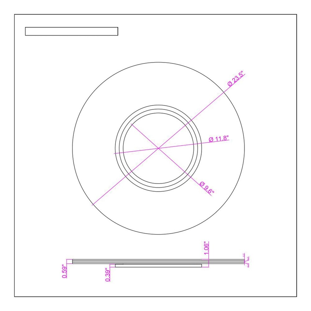 Somette Sandwich Glass 24 inch Lazy Susan   24\