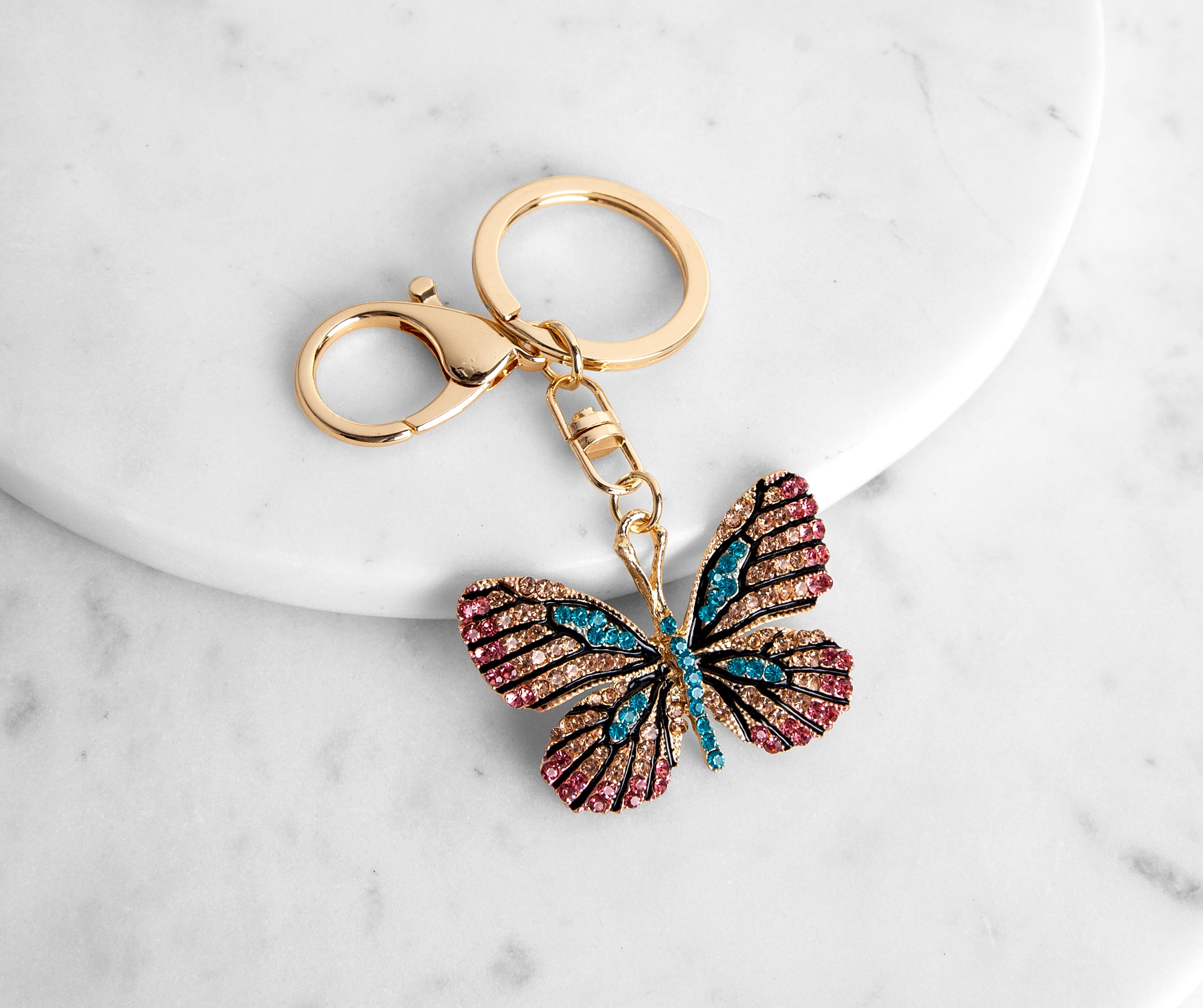 Sweet Butterfly Rhinestone Key Chain