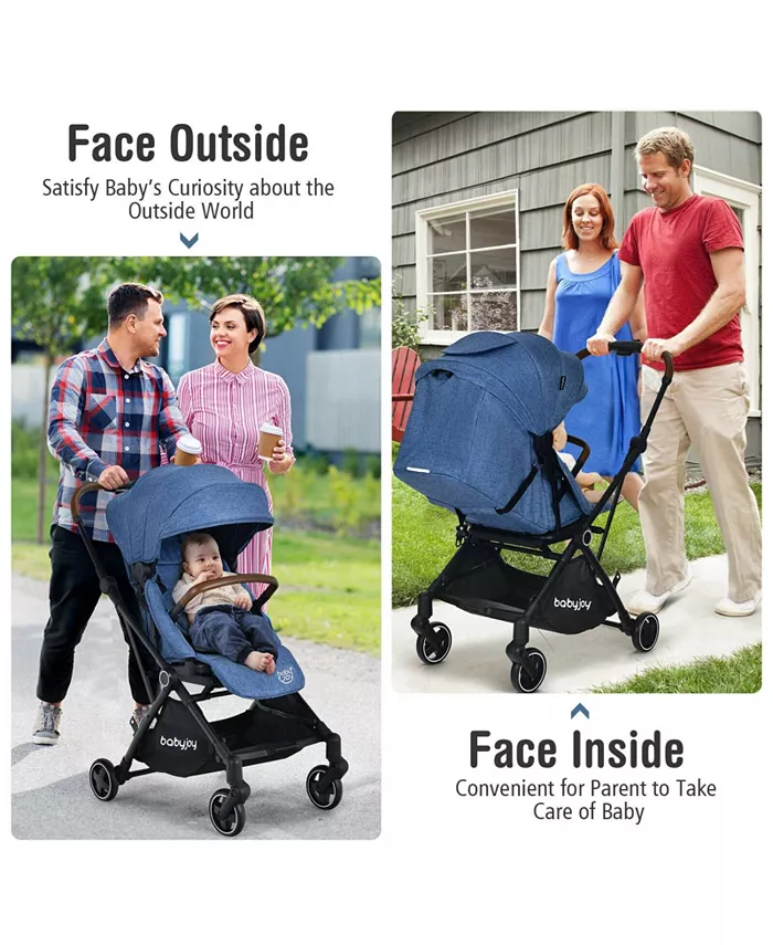 Slickblue 2-in-1 Convertible Aluminum Baby Stroller with Adjustable Canopy