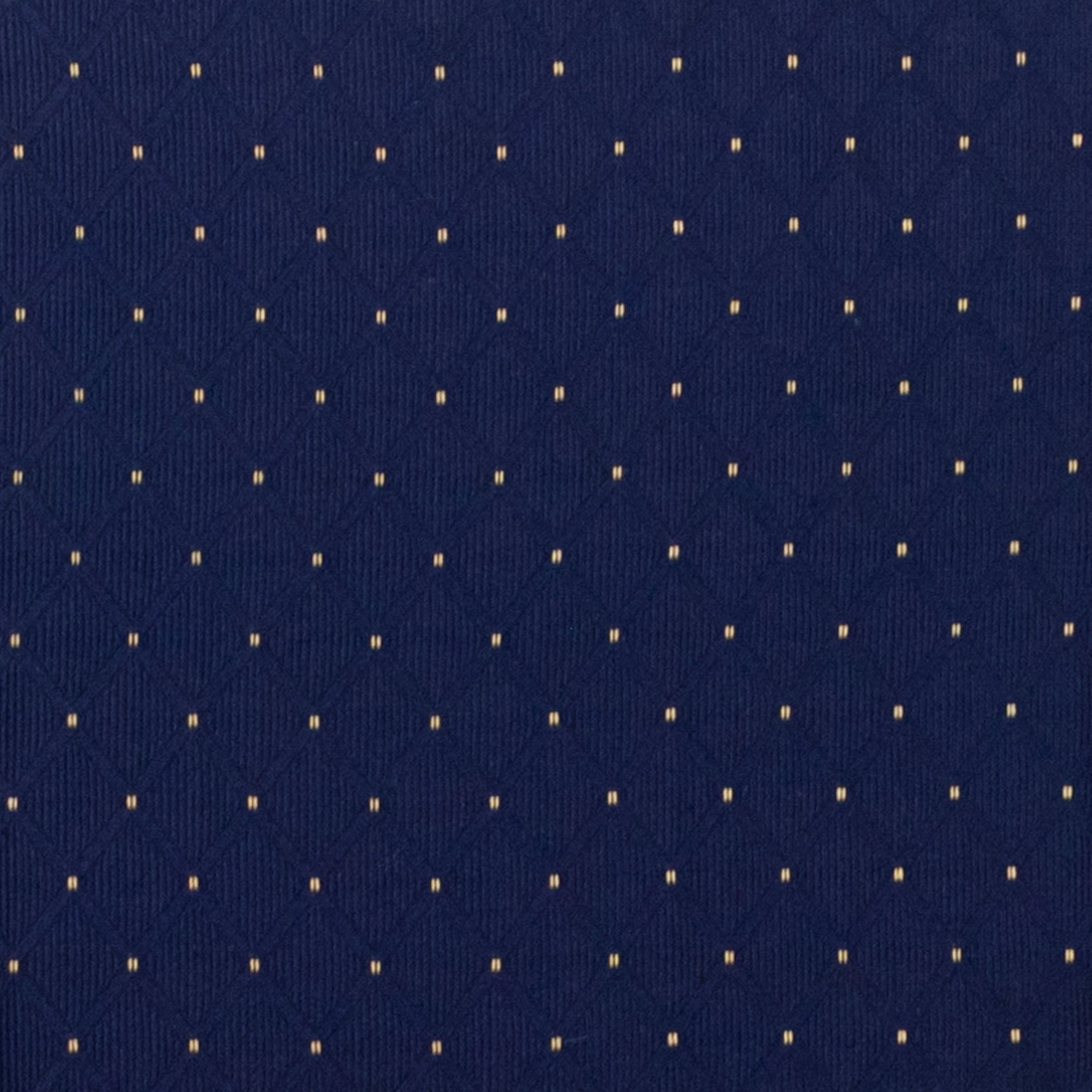 BizChair Crown Back Stacking Banquet Chair in Navy Blue Dot Patterned Fabric - Gold Vein Frame