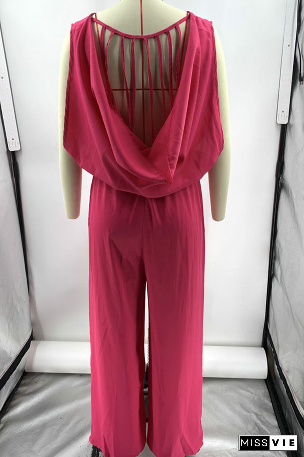 Backless Plain ONe Piece Jumpsuit