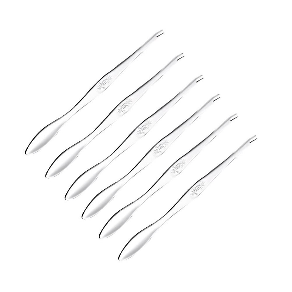 6pcs 304 Stainless Steel Crab Tool Quick Crab Needle Fork Picks For Home Restaurant (silver)