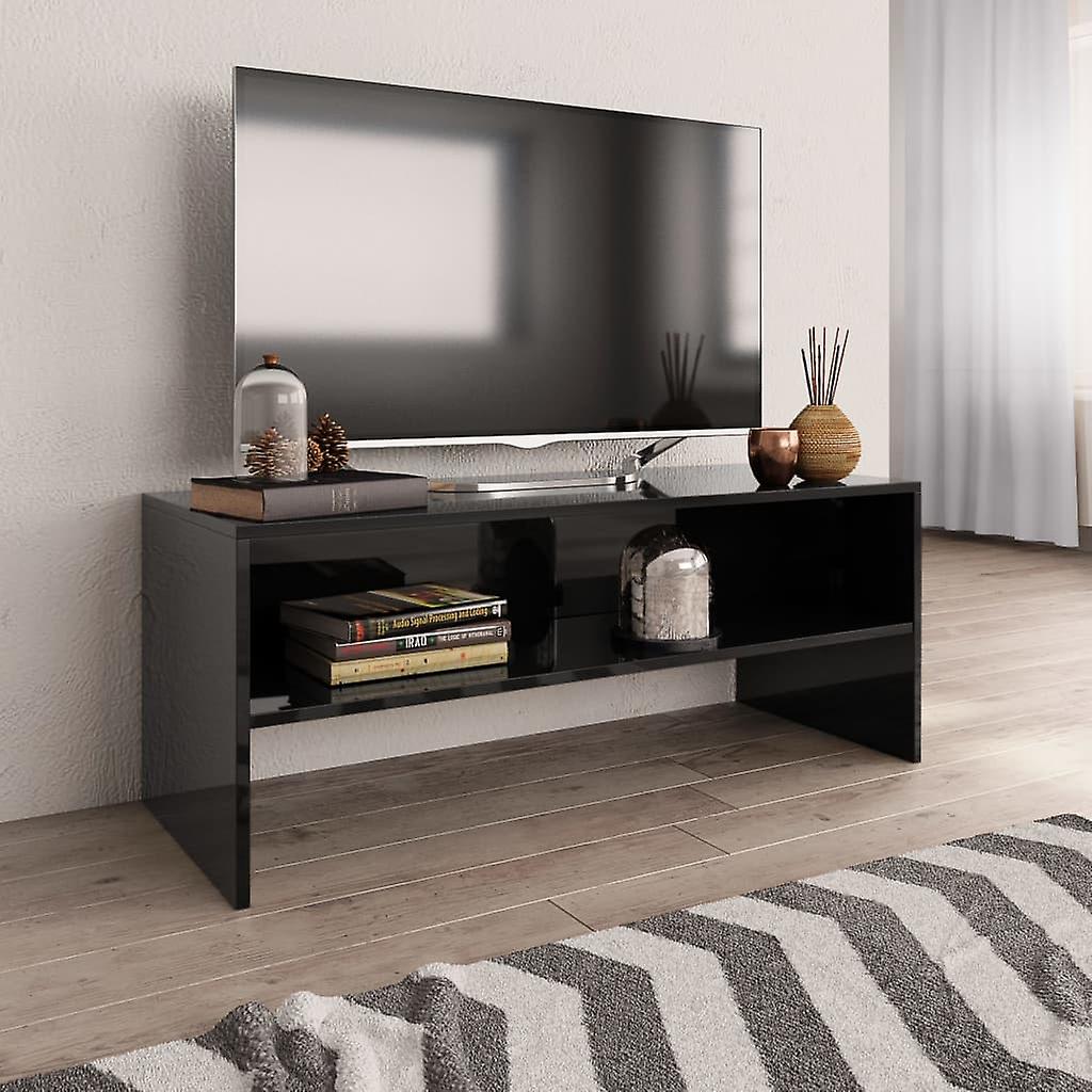 Tv Cabinet High Gloss Black 100x40x40 Cm Engineered Wood