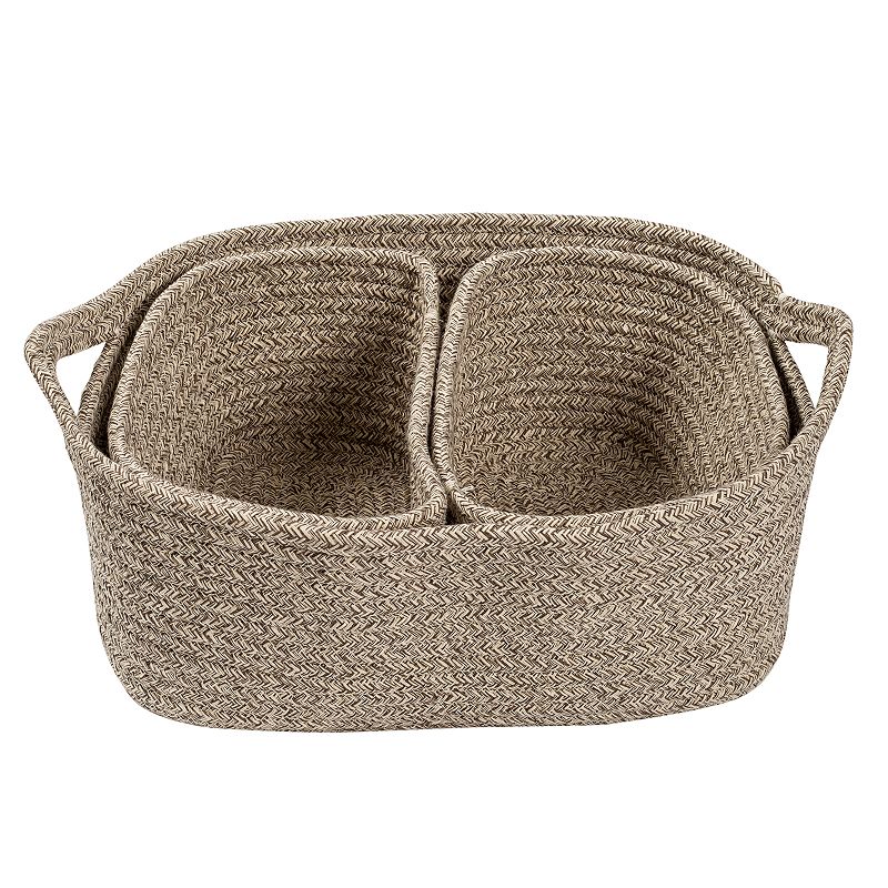 Honey-Can-Do Set of 3 Nesting Cotton Storage Baskets with Handles