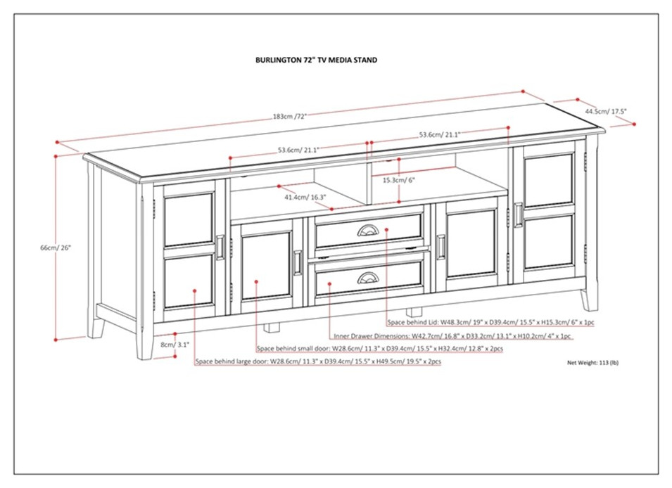 Burlington SOLID WOOD 72 inch Wide Transitional TV Media Stand in Antique White   Transitional   Entertainment Centers And Tv Stands   by Homesquare  Houzz