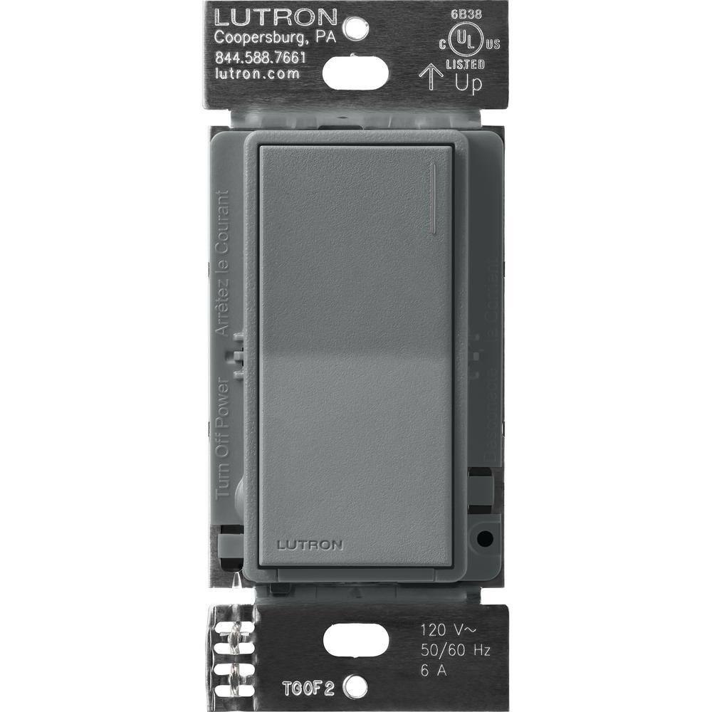 Lutron Sunnata Switch for 6A Lighting or 3A 110 HP Motor Single PoleMulti Location Slate (ST-6ANS-SL) ST-6ANS-SL