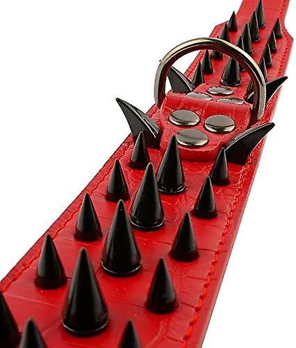 Yoitea Sharp Spiked Studded Dog Collar - Stylish Leather Dog Collars - 2 Inch In Width Fit For Medium and Large Dogs - Such As Pitbull Mastiff
