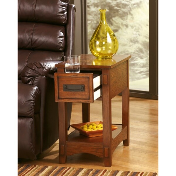 Signature Design by Ashley Breegin Brown Finish Wood Chairside End Table