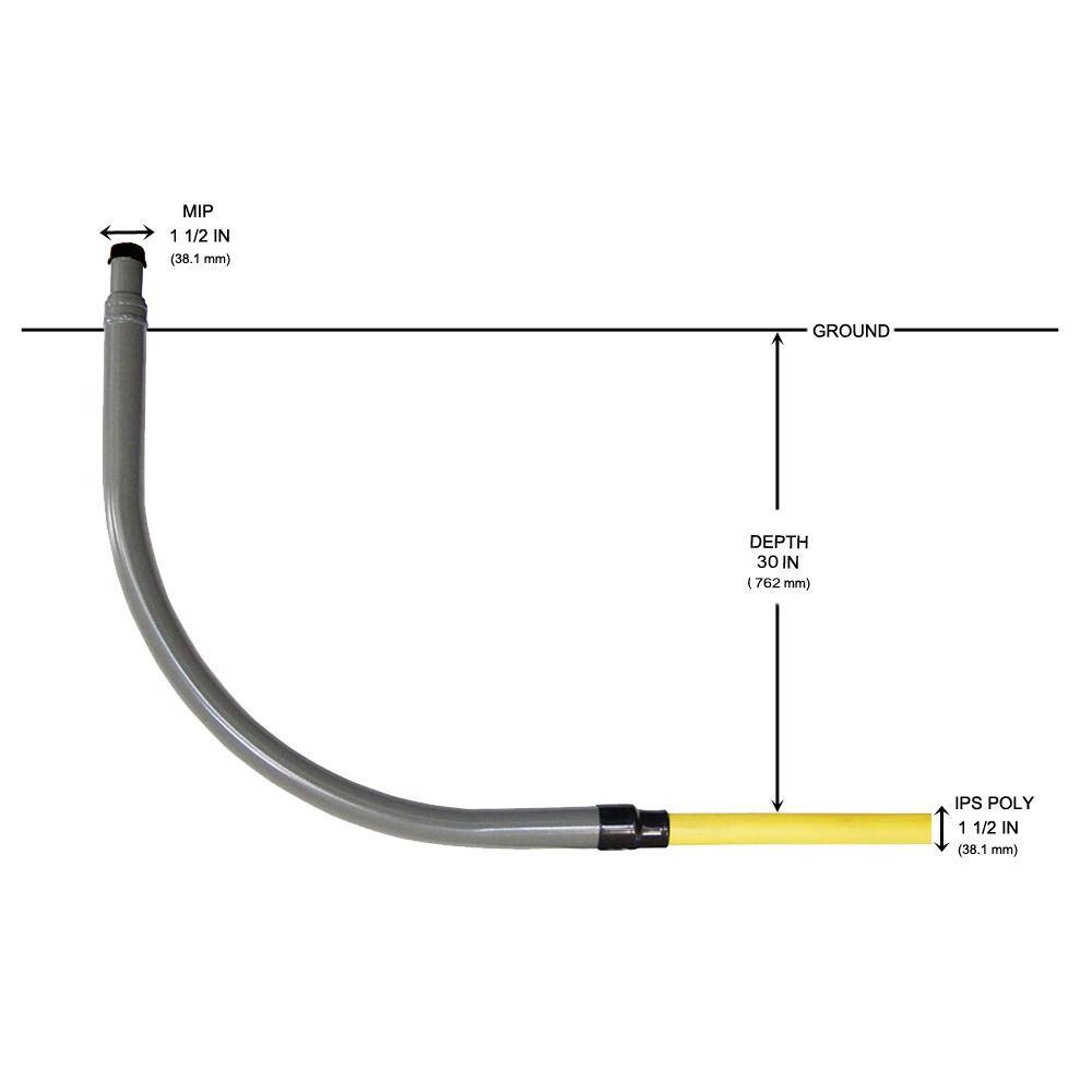 HOME-FLEX 1-12 in. IPS Poly DR 11 to 1-12 in. MIP Underground Meter Riser Bent 18-440-015