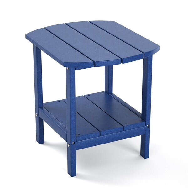 2Tier Adirondack Side Table，Outdoor End Tables HDPE AllWeather Resistant