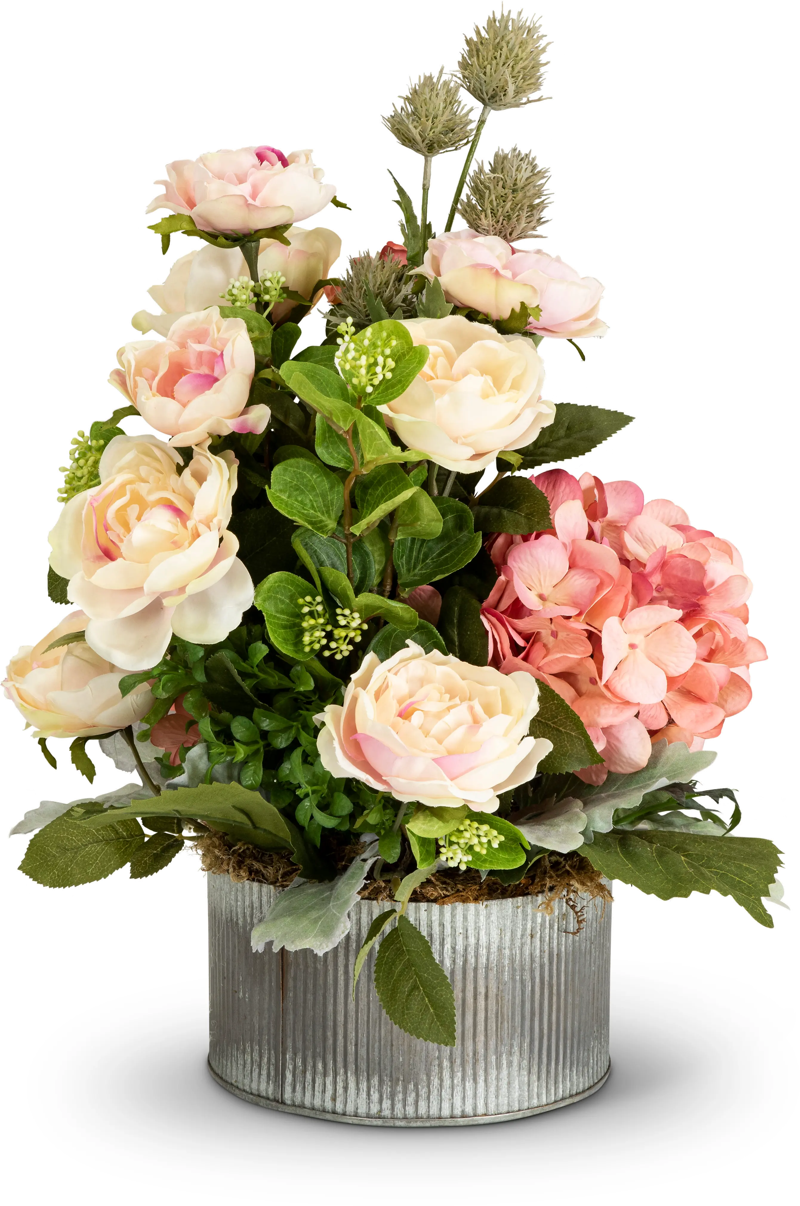 22 Inch Pink Faux Floral Arrangement