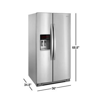 Whirlpool 28 cu. ft. Side by Side Refrigerator in Fingerprint Resistant Stainless Steel WRS588FIHZ