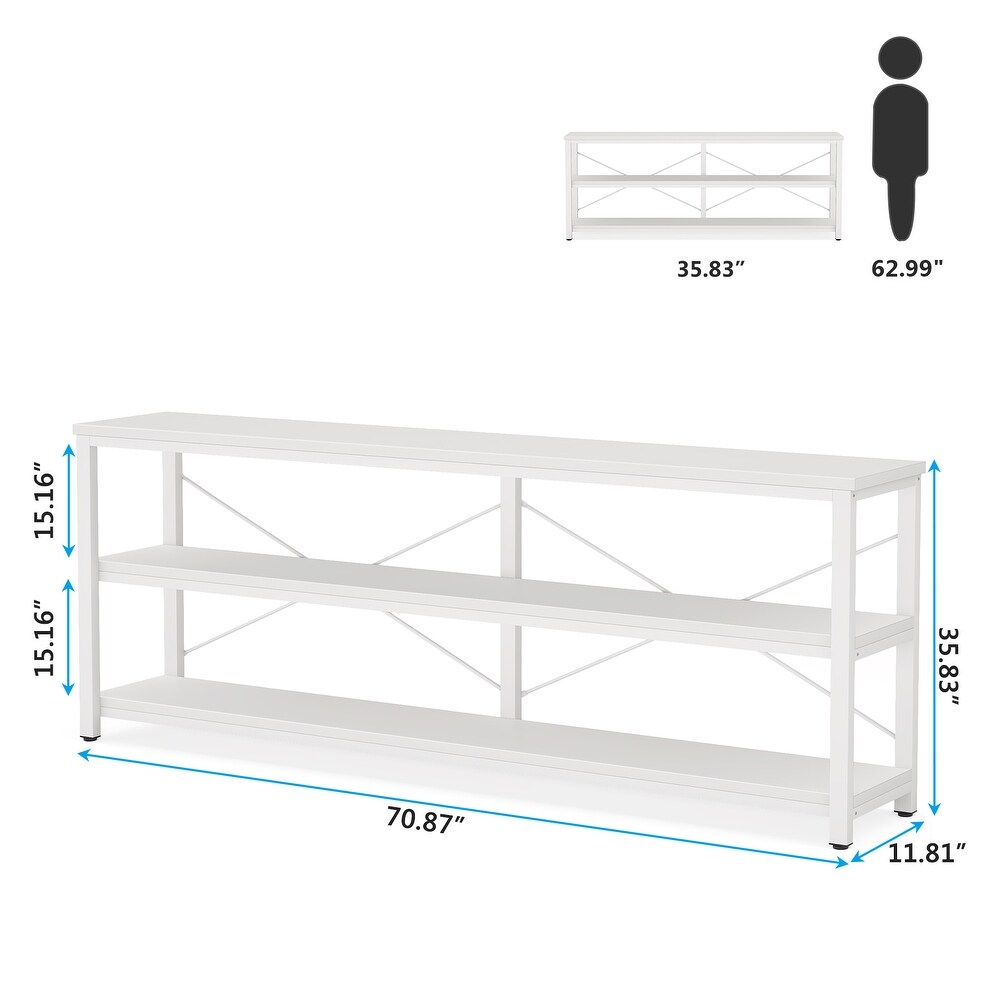 70.8 Inches Console Table 3 Tiers TV Stand Sofa Table