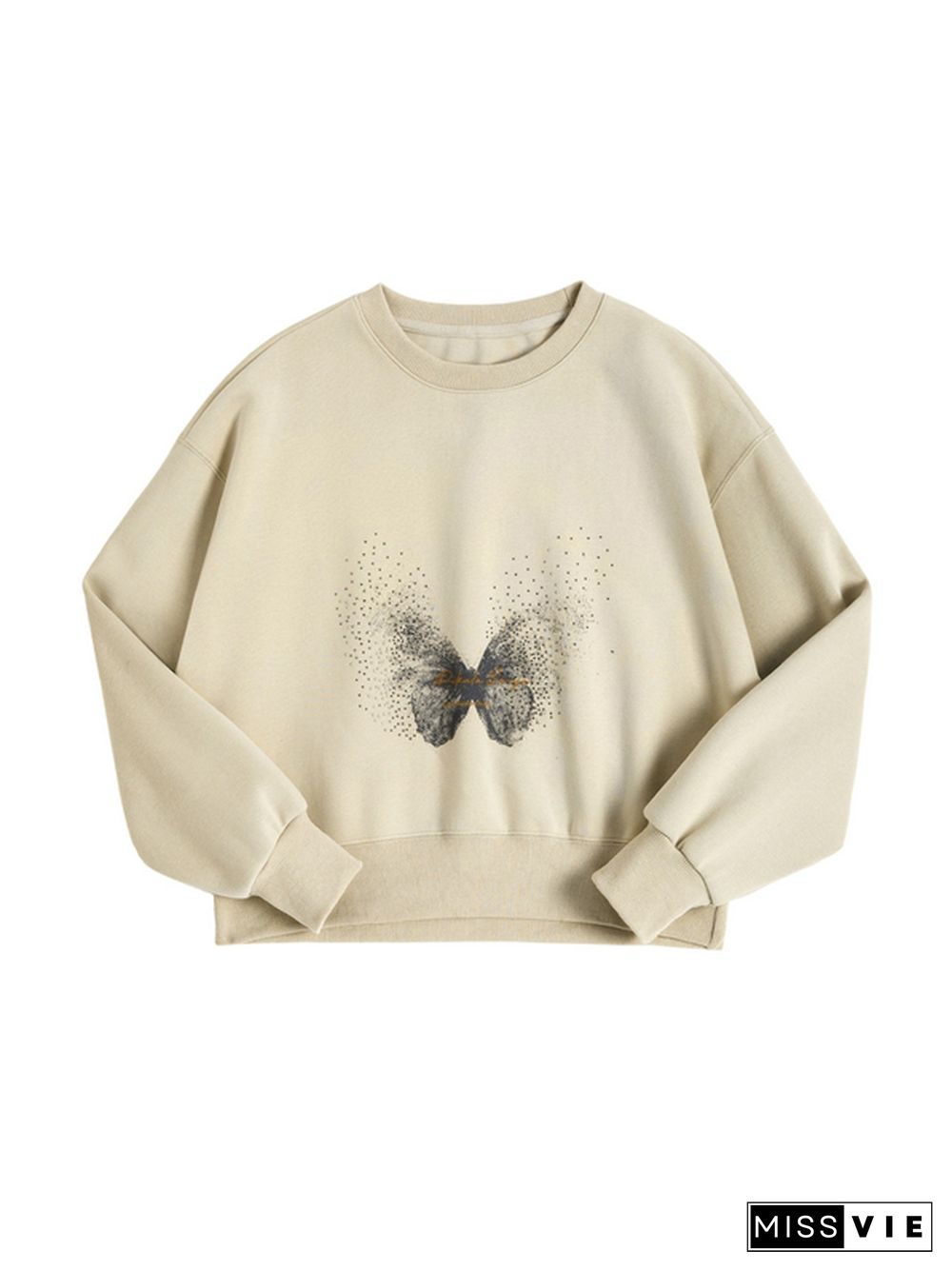 Butterfly Print Oversized Hoodie