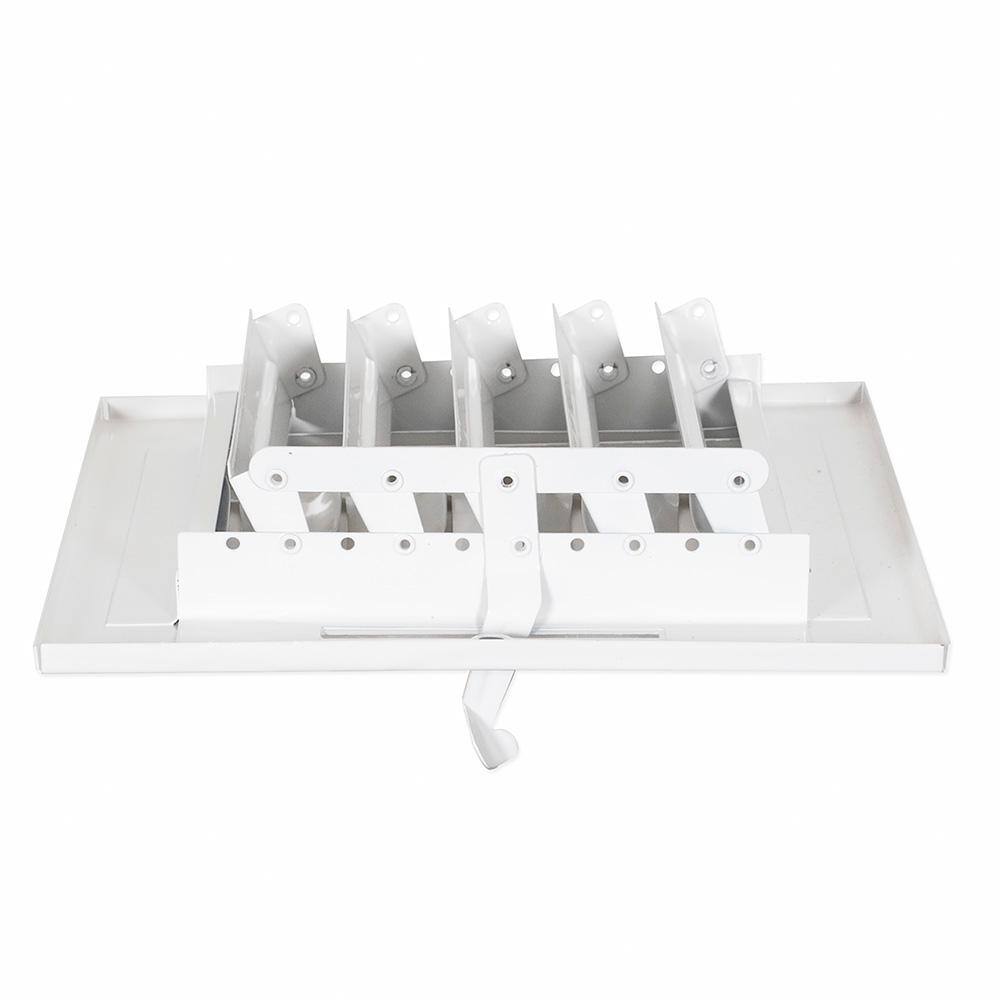 EZ-FLO 7-34 in x 7-34 in 4-Way Steel WallCeiling Register White 61618