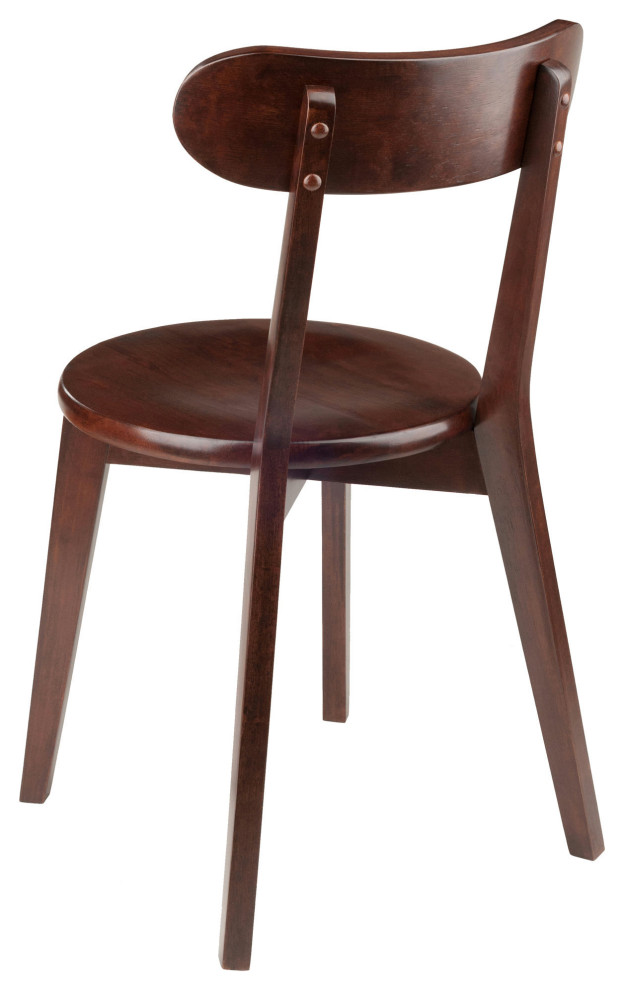 Pauline 2 Pc H Leg Chair Set  Walnut   Modern   Dining Chairs   by Morning Design Group  Inc  Houzz