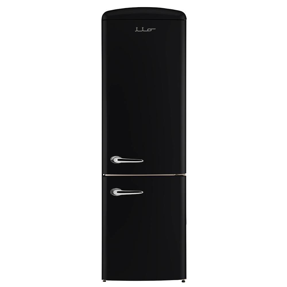 iio 12 cu. ft. Retro Frost Free Bottom Freezer Refrigerator in Black ENERGY STAR (Right Hinge) CRBR-2412ioBR