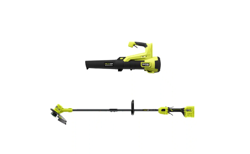 RYOBI P20121VNM ONE+ HP 18V Brushless Cordless Battery String Trimmer and Leaf Blower Combo Kit with 4.0 Ah Battery and Charger