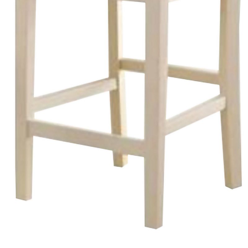 Transitional style Wooden Counter Height Chair with Cross Back， Set of 2， Cream