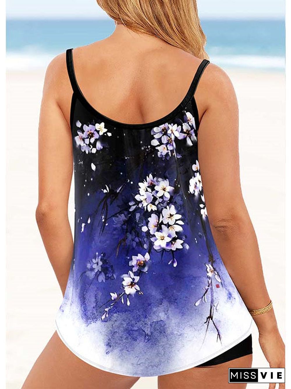 Women Strap Floral Printed Graphic Tankini Set