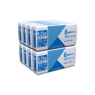 Knauf Insulation R-21 EcoBatt Kraft Faced Fiberglass Insulation Batt High Density 5-12 in. x 23 in. x 93 in. (8-Bags) 690985