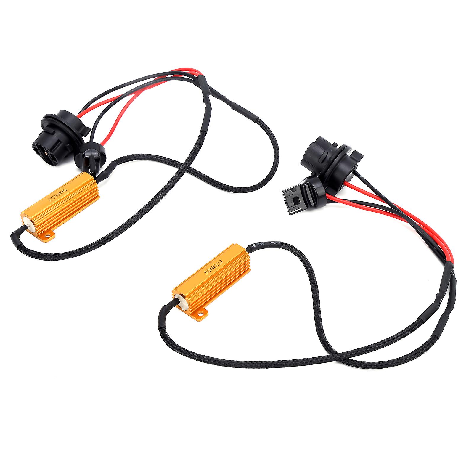 2pcs 7440 Led Load Resistance Decoder 50w 6 For Headlight Fog Daytime Running Light