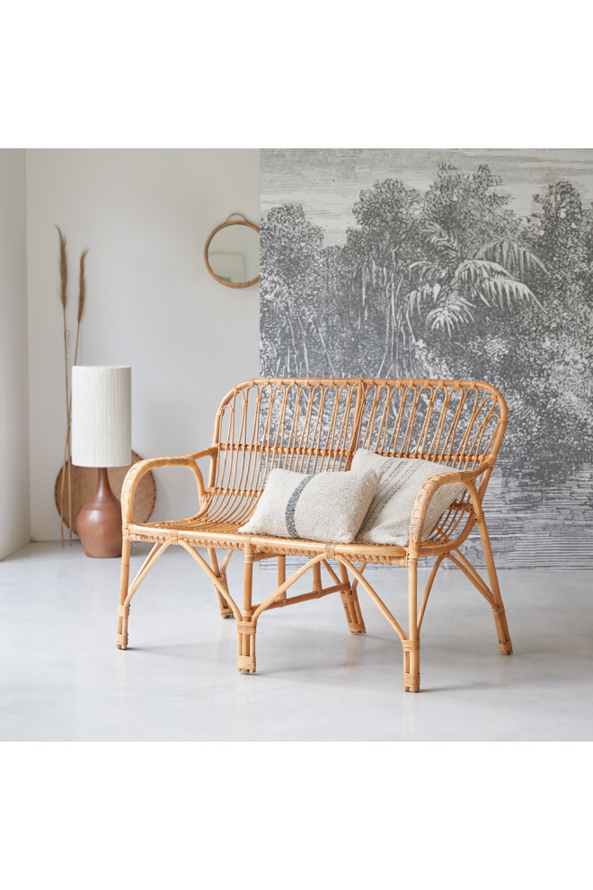 Handwoven Rattan Double Armchair  Tikamoon Ondine   Tropical   Armchairs And Accent Chairs   by Oroa   Distinctive Furniture  Houzz