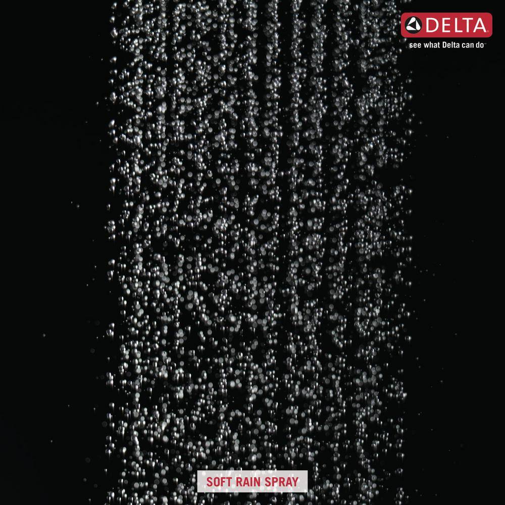 Delta 1-Spray Patterns 2.5 GPM 11.75 in. Wall Mount Fixed Shower Head in Matte Black 52159-BL25