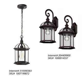 Hampton Bay Wickford 1-Light Weathered Bronze Outdoor Wall Light Fixture with Clear Glass (2-Pack) 7072-2RT