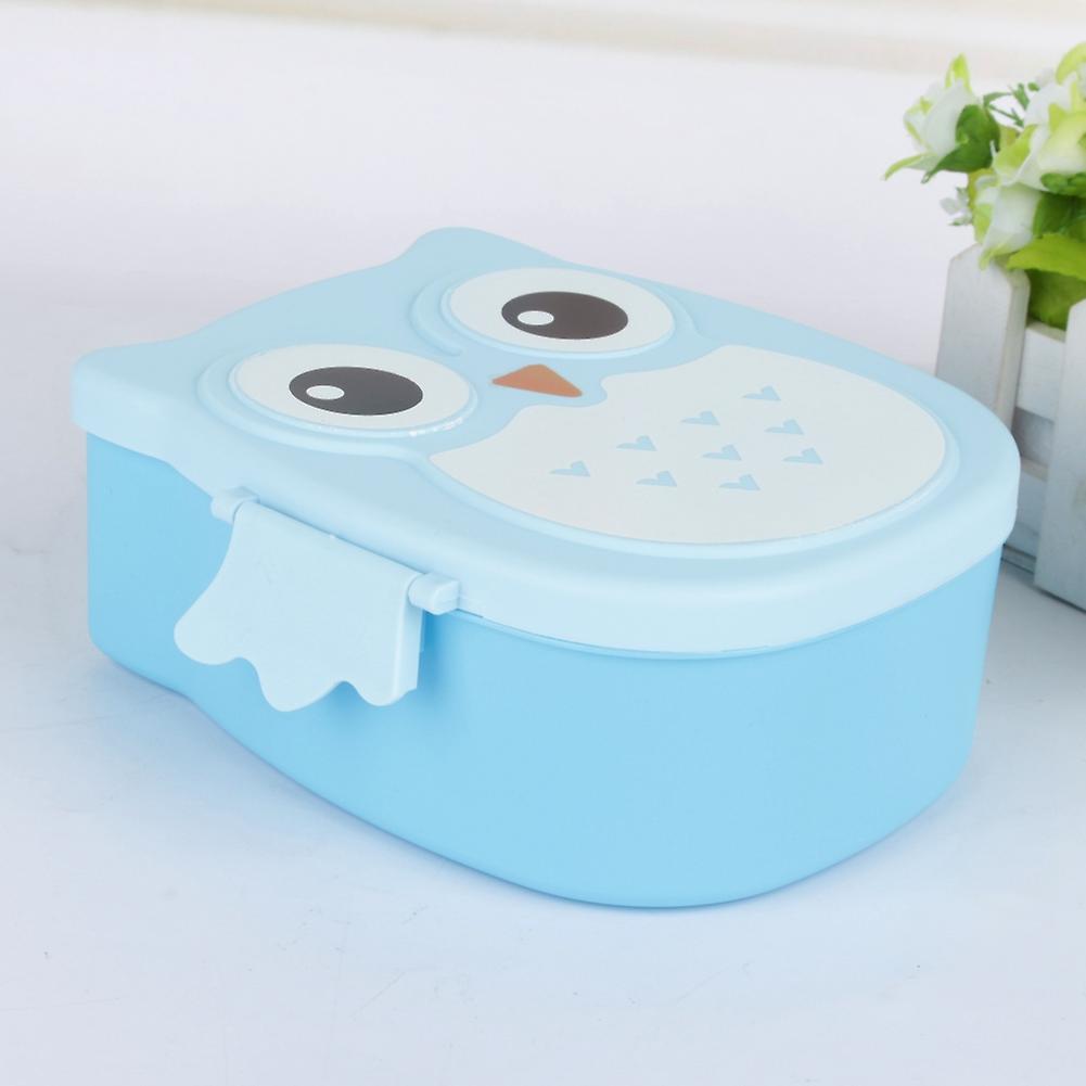 Plastic Portable Cartoon Owl Lunch Box Food Safe Microwave Storage Container