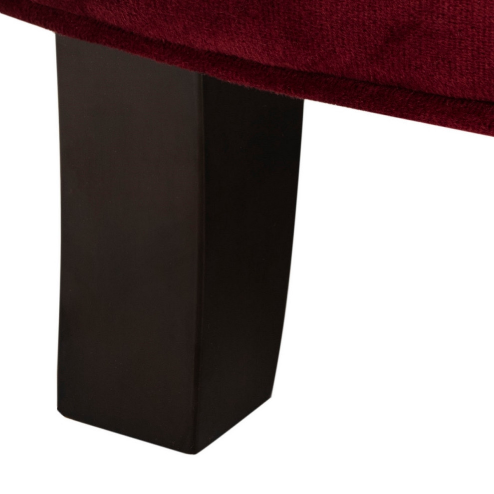 Emma Tufted Storage Ottoman Red Velvet/Espresso   Contemporary   Footstools And Ottomans   by V.S.D Furniture  Houzz