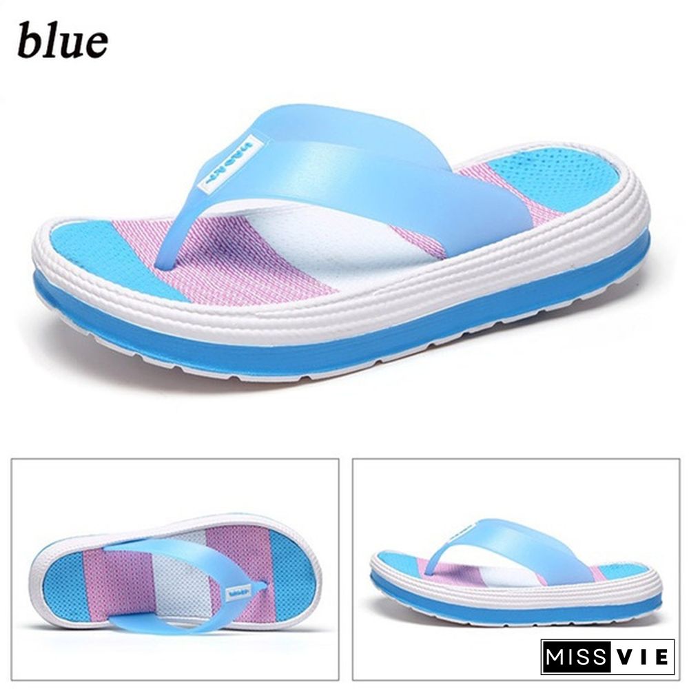 Women Fashion Outdoor Flip Flops Casual Beach Slippers Home Non-Slip Sandals Comfort Rainbow Slippers Plus Size 36-41