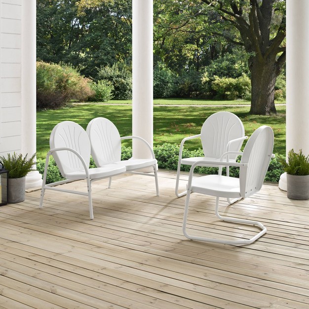 Griffith 3pc Outdoor Seating Set White Crosley