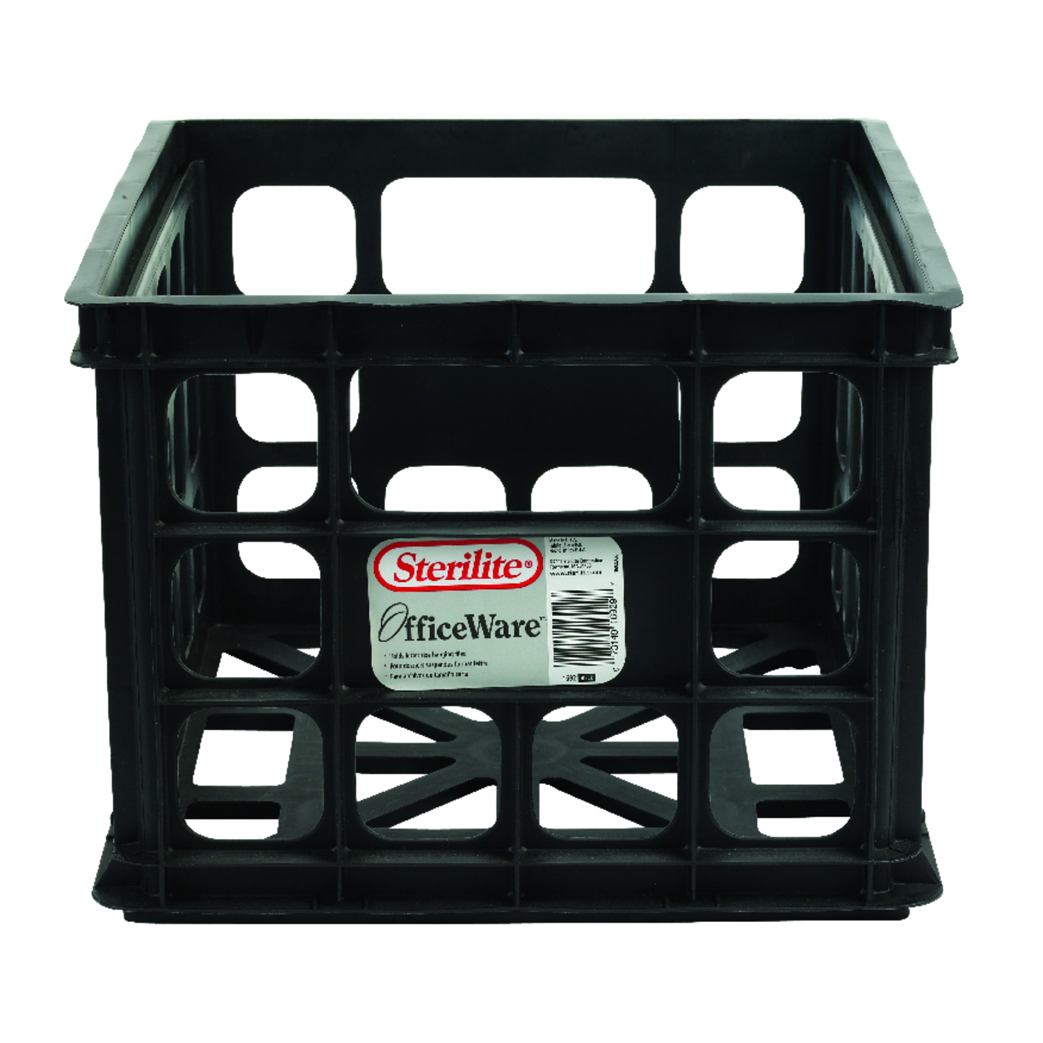 Sterilite Storage Crate Plastic Black 15-1/8 