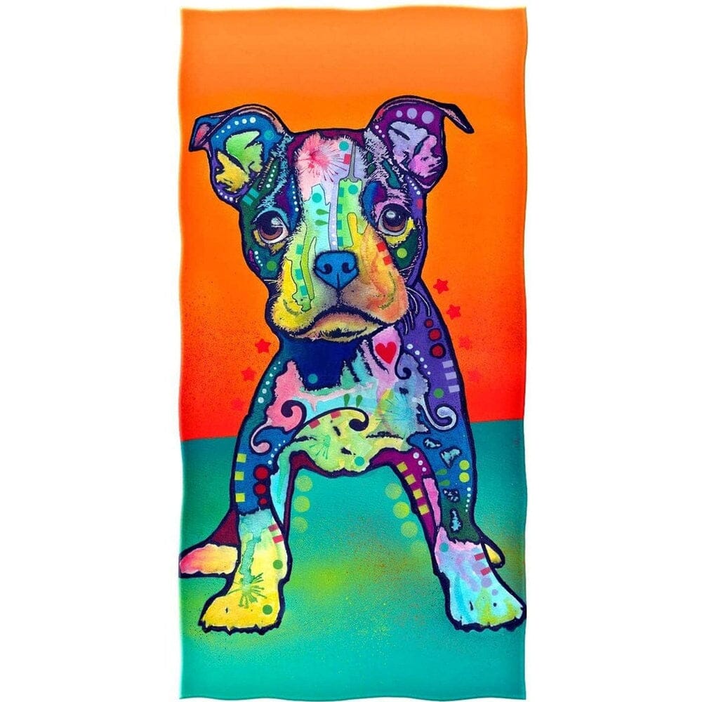 On My Own Puppy Super Soft Plush Cotton Beach Bath Pool Towel by Dean Russo