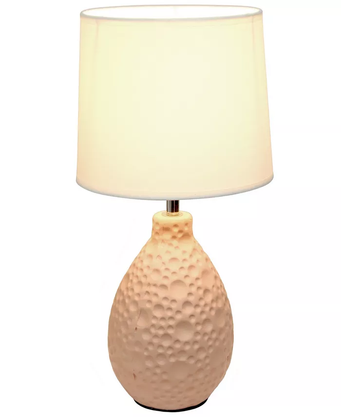 All The Rages Simple Designs Textured Stucco Ceramic Oval Table Lamp