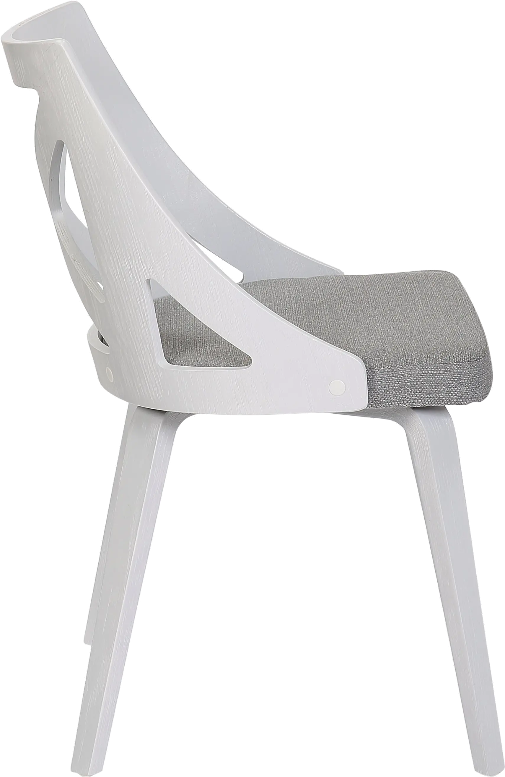 Charlotte White and Light Gray Dining Chairs， Set of 2