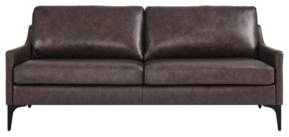 Corland Leather Sofa   Midcentury   Sofas   by Modway  Houzz