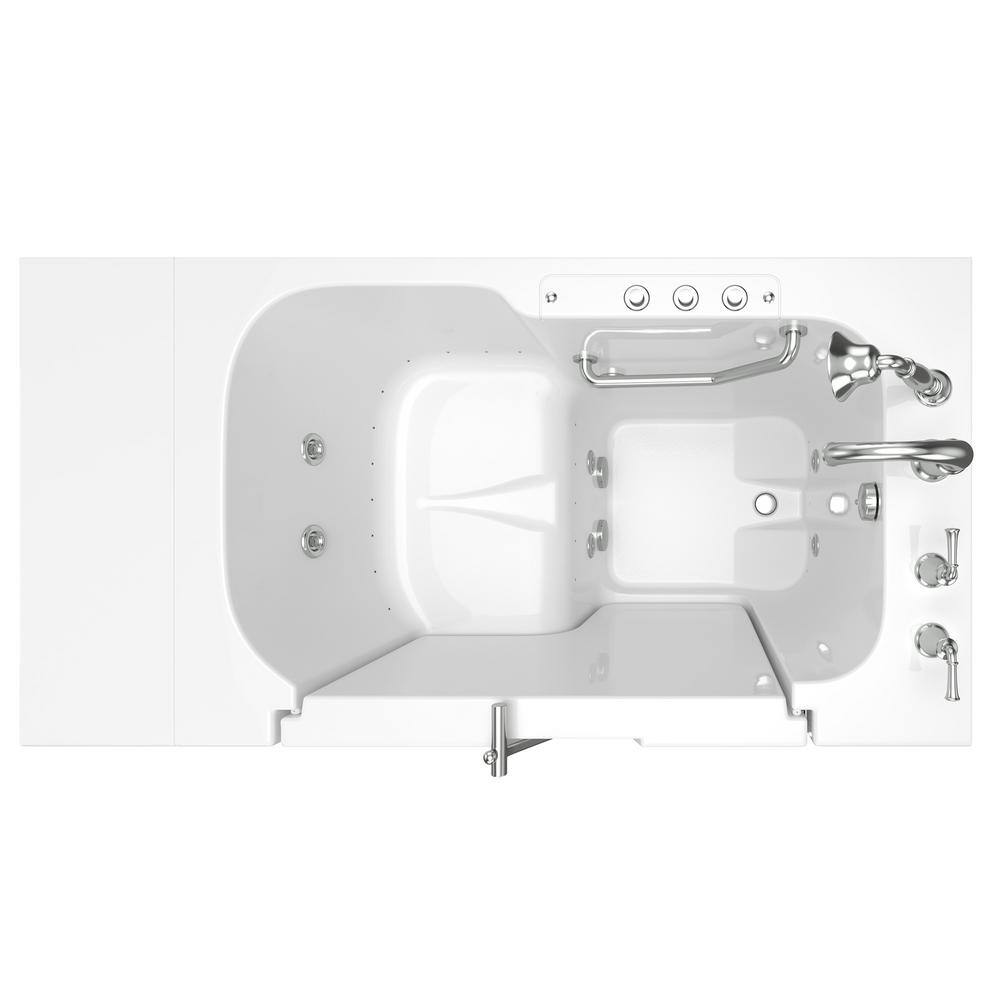 American Standard Gelcoat Value Series 52 in. x 32 in. Right Hand Walk-In Whirlpool and Air Bathtub with Outward Opening Door in White 3252OD.709.CRW-PC