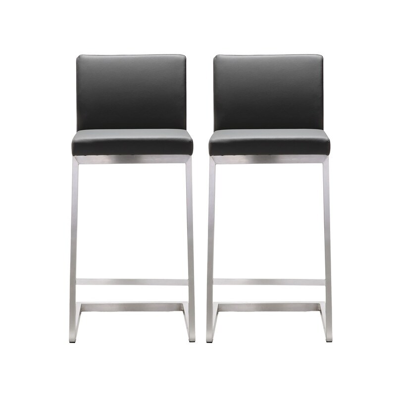 Parma Stainless Steel Eco leather Counter Stool (Set of 2)