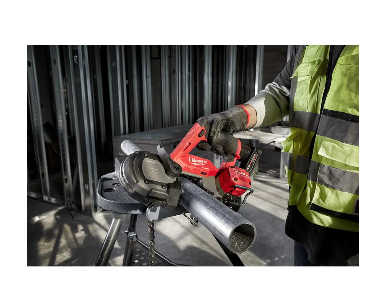 Milwaukee 2529-20-48-39-0631 M12 FUEL 12V Lithium-Ion Cordless Sub-Compact Band Saw with (4) 12/14 TPI Extreme Metal Cutting Band Saw Blades