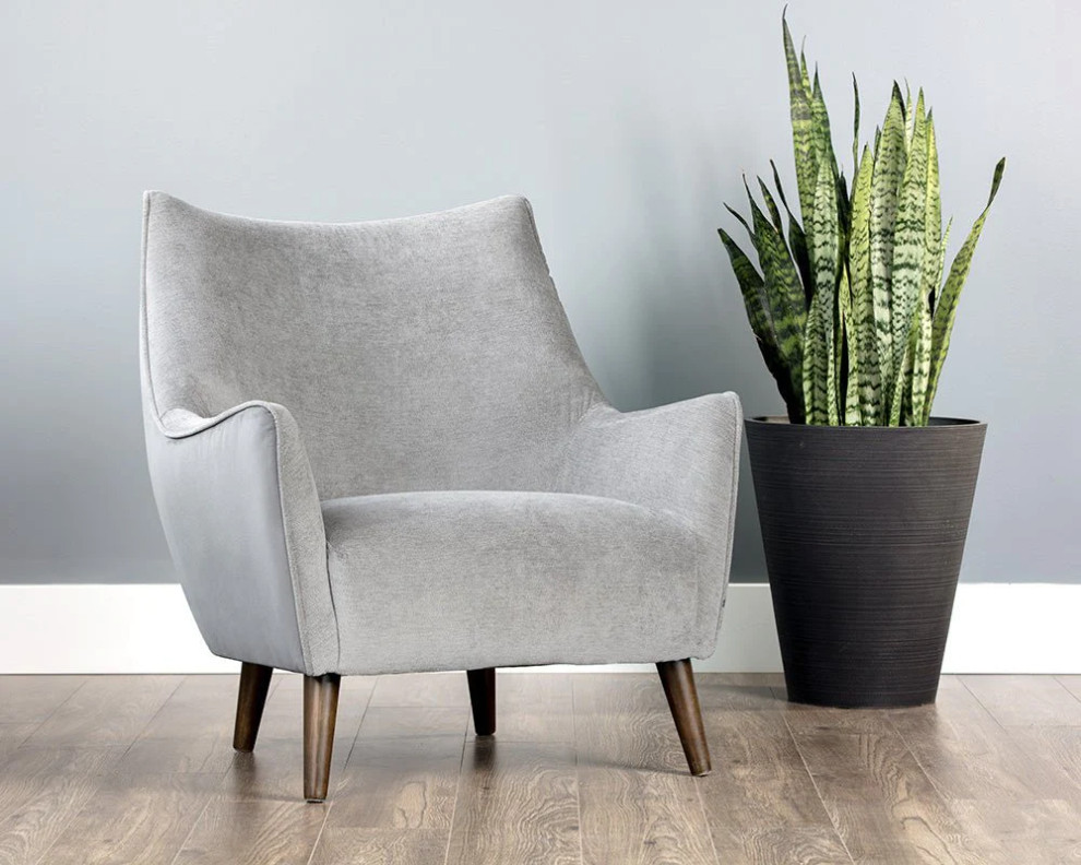 Thando Lounge Chair  Polo Club Stone/Antonio Charcoal   Midcentury   Armchairs And Accent Chairs   by Peachtree Fine Furniture  Houzz