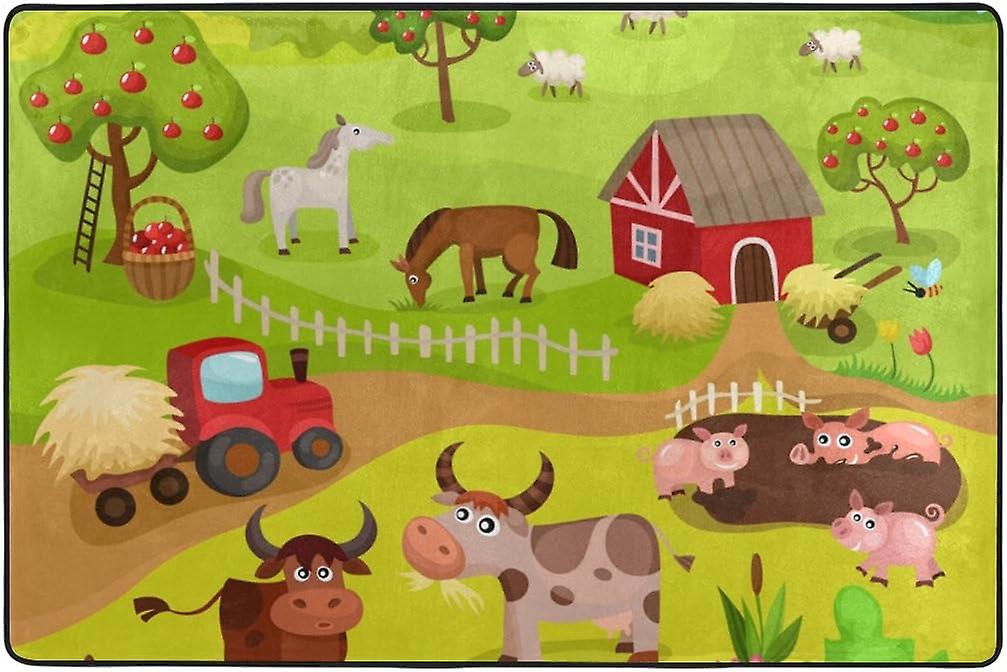 Colourlife Animals In Farm Lightweight Carpet Mats Area Soft Rugs Floor Mat Doormat Decoration For Rooms Entrance 36 X 24 Inches