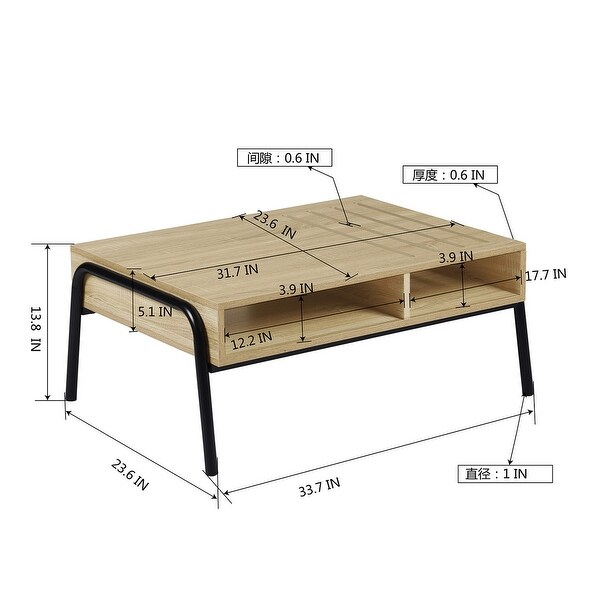 Rectangular Coffee Table with Storage